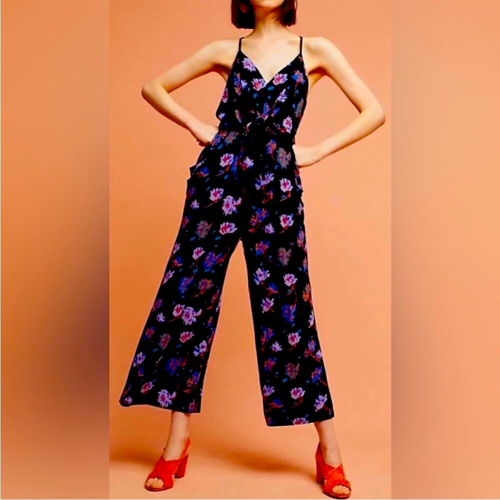 NWT Anthropologie Moulinette Soeurs Tie Waist Jumpsuit jersey stretchy Small
